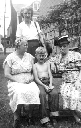 Grandma Klein, Larry, Unknown and Lois (Standing)
